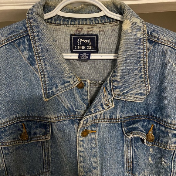 Vintage Oversized Distressed Denim Jacket - Picture 2 of 8